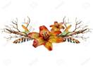 59020743-Watercolor-Tiger-lily-bouquet-of-feathers-branches-and-wild-herbs-Isolated-on-white-background-Stock-Vector
